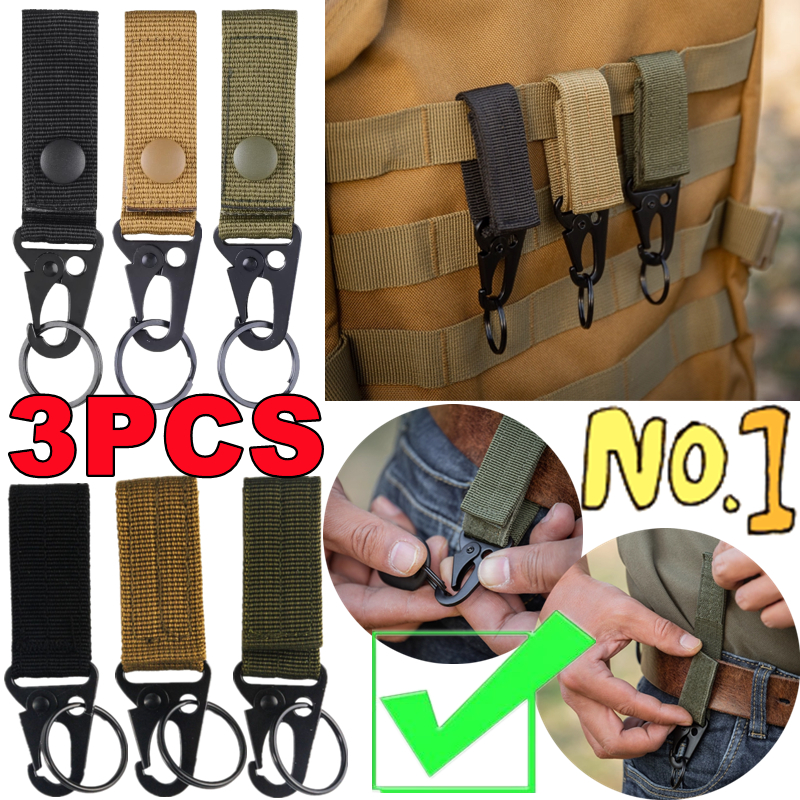 Edc Carry Belt - 1/3PCS Tactical Nylon Webbing Buckle Carabiner