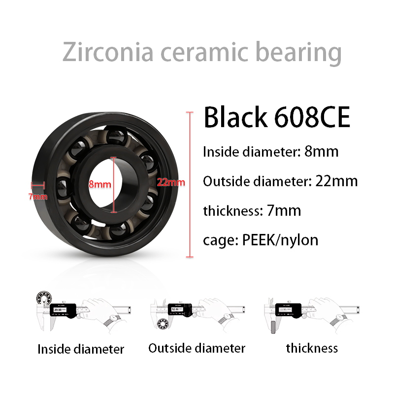 1/10pcs Black ceramic ball bea - đánh giá và giá Fidget Spinner Bearing