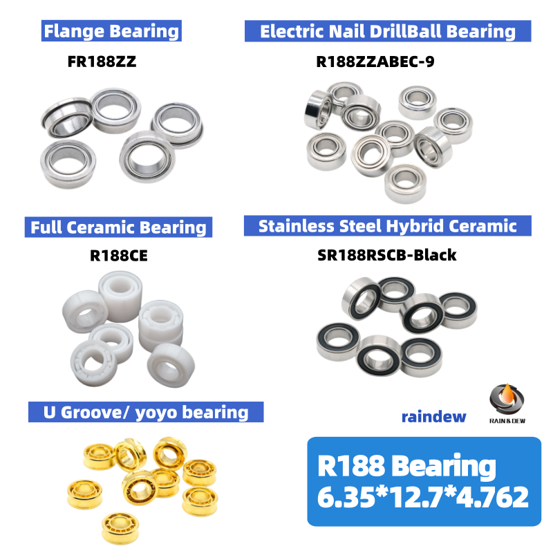 2/10Pcs R188 6.35x12.7x4.762mm - đánh giá và giá Fidget Spinner Bearing