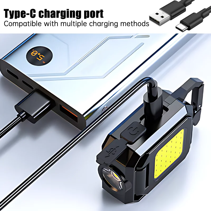 USB Rechargeable LED COB Work  - đánh giá và giá Keychain Flashlight
