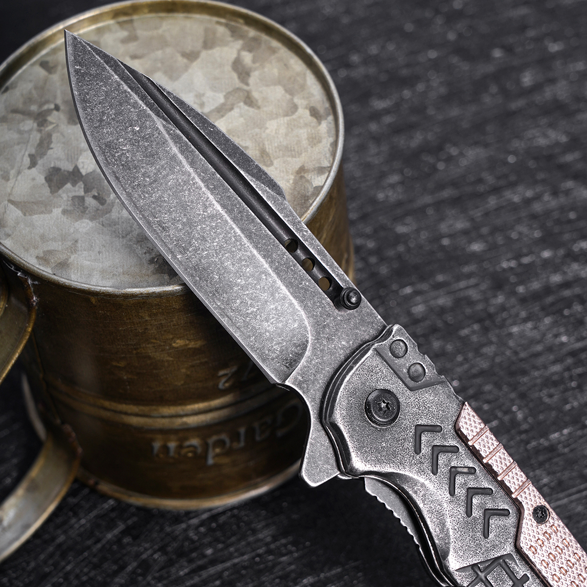 Premium Stonewashed Stainless  - đánh giá và giá Edc Day Carry